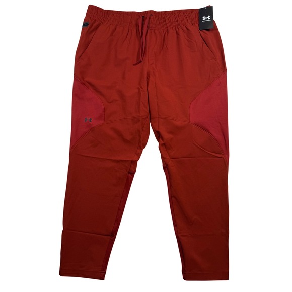 NEW Under Armour Men's Red Athletic Jogger Pants XL Loose Fit Drawstring - Picture 1 of 7